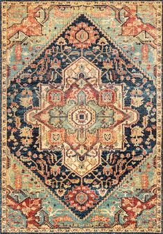 Tribal Floret Medallion Rug | Bristol IN06 | Rugs USA Bohemian Elements, Medallion Area Rug, Bold Color Schemes, Medallion Rug, Rugs Usa, Buy Rugs, Green Area Rugs, Rectangular Rugs, Johannesburg