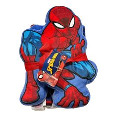 the spiderman pillow is on display in front of a white background