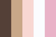 the color palette is pink, brown and white