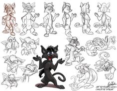 an image of various cartoon cats with different poses and expressions for each character in the video game