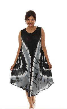 Buy Women's Casual Color-block Spiral Tie-dye Dress PLUS, Boho Sleeveless Dress, Plus Size Sundress, Summer Lounge Relaxed Beach Wear, Gift Online in India - Etsy Casual Black Sleeveless Flowy Dress, Black Flowy Sleeveless Casual Dress, Casual Sleeveless Tie Dye Sundress, Summer Sleeveless Tie Dye Dress, Sleeveless Tie Dye Summer Dress, Tie Dye Sleeveless Cotton Dress, Plus Boho, Beach Sundress In Tie-dye, Plus Size Sundress