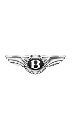 the bentley logo is shown in black and white