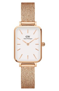 Daniel Wellington Quadro Melrose Mesh Strap Watch, 20mm x 26mm | Nordstrom Daniel Wellington Women, Daniel Wellington Watch, White Watch, Light Style, Mesh Bracelet, Stainless Steel Mesh, Steel Mesh, Fashion Pieces, Square Watch