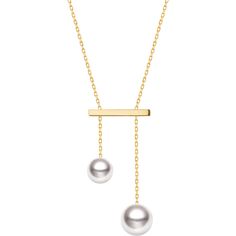 Akoya Saltwater Pearl 18k Yellow Gold Asymmetric Balance Beam Necklace Balance Beam, Saltwater Pearls, Diamond Crown, Sea Pearl, South Sea Pearls, Akoya Pearls, Sea Pearls, Marquise Diamond, Pearl Size