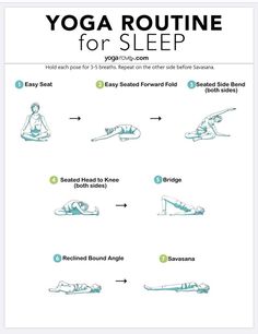 a poster with instructions on how to use the yoga routine for sleeping and stretching muscles