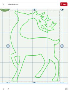 a drawing of a deer with green lines