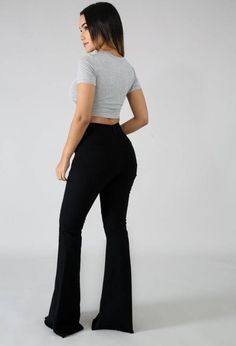 Getting into the groove has never been easier with our Bell Bottom Jean! This classic 5 pocket style is updated with a frayed hem and stretch denim, plus a super stylish Jet Black color. Get ready to channel your inner rockstar - made with love in the USA. Fits true to size. Inseam Length 34" Rise 10.75" Made in United States • Care Instructions: Machine wash • Fabric: 59% Cotton, 32% Tencil, 6% polyester, 3% lycra Bell Bottom Jeans Plus Size, Black Bell Bottom Jeans, Black Bell Bottom, Jet Black Color, Denim Flare Jeans, Bottom Jeans, Los Angeles Style, Asymmetrical Tops, Bell Bottom