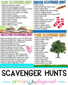 the scavenger hunt is an easy way to get kids excited about reading books