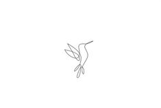 a single line drawing of a hummingbird