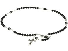 Sterling Silver Rosary Necklace Onyx with Crucifix & Miraculous Medal Elegant Black Rosary With 8mm Beads, Black Sterling Silver Jewelry With 8mm Beads, Divine Mercy Chaplet Prayer, Divine Mercy Chaplet, Silver Rosary, Divine Mercy, Rosary Necklace, Black Onyx Stone, Medallion Necklace