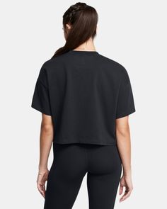 Heavyweight, soft cotton-blend fabric provides all-day comfort|Ribbed collar|Cropped body length Workout Tops With Ribbed Waistband And Relaxed Fit, Relaxed Fit Solid Top With Ribbed Waistband, Solid Relaxed Fit Top With Ribbed Waistband, Basic Relaxed Fit Top With Ribbed Waistband, Relaxed Fit Top With Ribbed Waistband, Solid Top With Ribbed Waistband And Relaxed Fit, Cotton Workout Top With Ribbed Waistband, Comfortable Fitted Black Top, Black Relaxed Fit Activewear