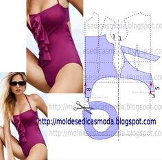 an image of a woman in a purple swimsuit