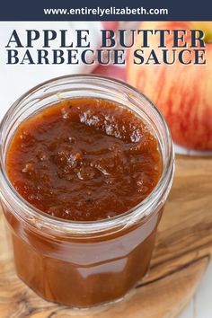 an apple butter barbecue sauce in a glass jar