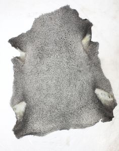 an area rug that has been cut in half and is covered with grey carpeting