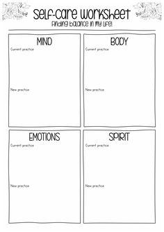 Self-Care Worksheets Printable Emotional Activities, Self Care Worksheets, Self Esteem Worksheets, Student Reflection, Social Emotional Learning Activities