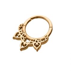 PRICES MAY VARY. STYLE: Filigree Heart Design Helix Cartilage Daith Septum Hinged Segment Clicker Ring MATERIAL: PVD plated 316L stainless steel GAUGE/BAR THICKNESS: 16GA (1.2mm) BARBELL LENGTH: 5/16" (8mm) AVAILABLE IN: silver tone, gold tone, or rose gold tone Cartilage Ring, Filigree Heart, Body Jewelry Piercing, Helix Piercing, Ring Gold, Helix, Piercing Jewelry, Heart Design, Body Jewelry