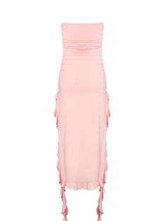 Laugh it up in the Lisa Strapless Ruffle Dress in Pink! This elegant, fun, and stylish dress is perfect for a night out, featuring a strapless silhouette and ruffle asymmetric skirt, all crafted from a flattering bodycon fit. Get ready for date night with Good Girl Things! Details Lisa Strapless Ruffle Dress in Pink Elegant Fun Stylish Strapless Ruffle Asymmetric Skirt Bodycon Fit Good Girl Things - Date Night Collection Strapless Midi Ruffle Dress For Cocktail, Strapless Midi Dress With Ruffles For Cocktail, Strapless Midi Dress With Ruffles, Chic Maxi Dress With Ruched Ruffled Straps, One Shoulder Fitted Maxi Dress With Ruffles, One Shoulder Fitted Ruffle Maxi Dress, Strapless Midi Dress With Ruffle Hem For Evening, Strapless Ruffled Ball Gown For Evening, Flirty Ruched Maxi Dress