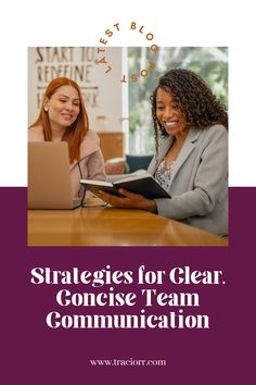 two women sitting at a table with a book in front of them and the words, strategy