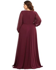 A must-have! Round out your vacation and weekend wardrobe with this plus size dress Beautiful Evening Dresses, Formal Evening Dress, Ever Pretty, Beautiful Evening, Chiffon Gown, Skirt Belt, Absolutely Fabulous, Weekend Wardrobe, V Neckline