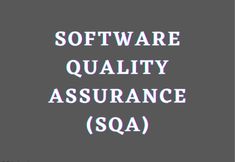 the logo for software quality assurance sqa, which is printed in white on a black background