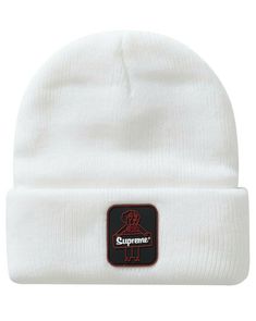 Supreme RefrigiWear Beanie Color: WHITE Shipped with USPS First Class. White Beanie Hats For Streetwear, White Streetwear Hat With Logo Patch, Classic White Hat With Logo Patch, First Class, Color White, Hats, White, Quick Saves, Color