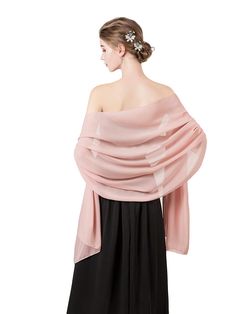 PRICES MAY VARY. This wrap scarf is made of soft chiffon fabric, good hand feel silky especially perfect for a cool outdoor night.can cover up your shoulders,keep warm. The scarf perfect for Bridal,Wedding,Evening Party,Beach,birthday,Thanksgiving,Christmas,Mothers day,Formal and Special Occasion.Can be used as neckerchief,bride gift, or leaving present as well This chiffon shawl scarve is very comfortable to wear as a wrap or scarf, it can cover your shoulders easily.Flowing chiffon Soft and co Evening Gala, Evening Wraps, Chiffon Shawl, Bridal Wrap, Wedding Shawl, Chiffon Scarf, Dresses Women, Chiffon Fabric, Scarfs