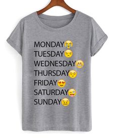 one week emoji shirt Teacher Wear, Pijamas Women, Grey Tshirt, Soccer Outfits, Page One