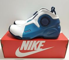 New with Box Men's Nike Air Flightposite 2 "Olympic" Foamposite Men's Basketball Shoes CD7399-100 Size - 6.5 Color - White/Midnight Navy-Blue Gaze All my shoes are brand new in original box and 100% Authentic Guaranteed!!!  I don't sell fake, counterfeit, or knockoff shoes. Period!!!  Shoes come from a smoke free and pet free environment.  Shoes come with 2 to 3 days free priority shipping with tracking number.  Feel free to check all our pictures and positive feedback for great service we provi Jordan Swag, Nike Fashion Shoes, Black Shoes Men, Nike High, Gentleman Shoes, Tenis Nike, Nike Air Shoes, Foam Posites, Sports Pictures