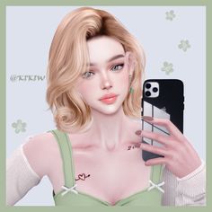 a woman holding a cell phone in her right hand and wearing a green bra top