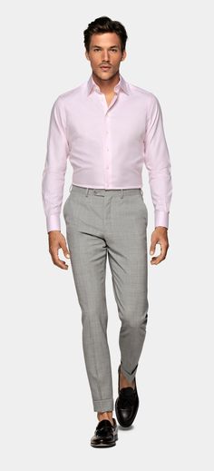 Pink Striped Oxford Slim Fit Shirt | Pure Cotton Traveller | SUITSUPPLY Pink Semi-formal Dress Shirt For Spring, Pink Slim Fit Dress Shirt For Semi-formal Occasions, Pink Slim Fit Dress Shirt For Spring, Spring Slim Fit Pink Dress Shirt, Pink Business Shirt With Spread Collar, Spring Pink Slim Fit Dress Shirt, Pink Long Sleeve Dress Shirt For Business Casual, Pink Slim Fit Shirt For Formal Occasions, Pink Slim Fit Business Shirt