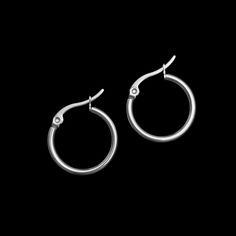 Sometimes you need simple jewelry in your life! These 20 mm hoops are made from high-quality stainless steel, meaning they are hypoallergenic and safe for sensitive ears. Round Stainless Steel Huggie Earrings As Gift, Stainless Steel Huggie Earrings As Gift, Hypoallergenic Small Hoop Stainless Steel Earrings, Hypoallergenic Small Hoop Earrings In Stainless Steel, Minimalist White Gold Stainless Steel Earrings, Hypoallergenic Round Stainless Steel Earrings, Hypoallergenic Stainless Steel Round Earrings, Small Hoop Stainless Steel Earrings, Everyday Stainless Steel Earrings With Polished Finish