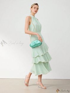 Bird in Bag - Elegant Evening Clutch Bag for Women Summer Event Clutch Bag, Summer Event Pouch Bags, Chic Spring Event Shoulder Bag, Summer Formal Green Bags, Spring Party Bags With Removable Pouch, Spring Party Shoulder Bag Clutch, Party Clutch For Spring Season, Elegant Green Summer Bag, Chic Summer Evening Bag With Detachable Strap