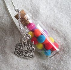 Party in a bottle necklace Happy Birthday Cake charm by heysista Girls Necklace, Teen Jewelry, Happy Birthday Cake, Party Necklace, Bottle Necklace, Jewelry Birthday, Ideas Birthday, Great Birthday Gifts, Happy Birthday Cakes