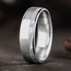 mens-silver-wedding-band-offset-mother-of-pearl-the-dune-rustic-and-main Men’s Pearl Wedding Band, Mens Silver Wedding Bands, Pearl Wedding Bands, Ring Upgrade, Wedding Ring Sets Unique, Engagement Ring Box, Silver Wedding Bands, Wedding Band Sets, Wedding Rings Unique