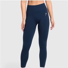 These Gymshark Leggings Are Lightweight, Seamless Material And Are Great For Running, Light Exercise, Cycling And For Lounging Around In. Buttery Soft. Light Exercise, Navy Leggings, Gymshark Leggings, Buttery Soft Leggings, Black Seamless, Gymshark Women, Compression Pants, Compression Leggings, Seamless Leggings