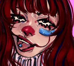 Aesthetic Clown Pfp, Clown Art Pfp, Anime Clown Art, Anime Clown Pfp, Scary Clown Art, Clown Profile Picture, Clown Anime Icon, Female Clown Art