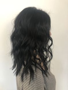 Black Shoulder Length Hair, Soft Black Hair Color, Witch Princess, Soft Black Hair, Lorelei Gilmore, Mom Drawing, Black Hair Dye, Black Hair Color