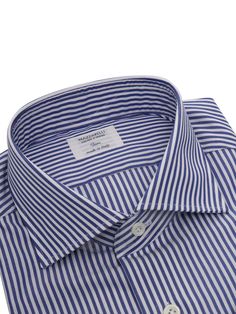 Mens slim fit cotton shirt with classic collar and front buttoning.Composition: 100% COTTON Classic Navy Dress Shirt For Formal Occasions, Classic Navy Dress Shirt For Business Casual, Classic Navy Dress Shirt For Business, Classic Navy Shirt For Business Casual, Navy Classic Business Casual Shirt, Striped Slim Fit Cotton Dress Shirt, Classic Navy Slim Fit Shirt, Classic Navy Cotton Dress Shirt, Navy Classic Slim Fit Shirt