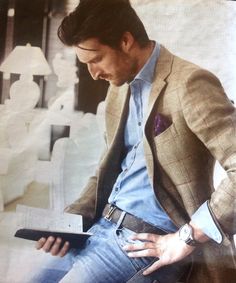 Rafael Medina Sports Coat And Jeans, Gents Fashion, Mens Outfit Inspiration, Men Style Tips, Suit Style, Business Casual Men