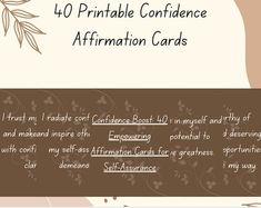 an affirmation card with the words, 40 printable conference cards