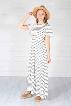 Dresses – Slaydon & Rose Chic Fitted Half Sleeve Maxi Dress, White Modest Short Sleeve Maxi Dress, White Modest Maxi Dress With Short Sleeves, Chic Fitted Maxi Dress With Half Sleeves, Buy Now Pay Later, Modest Dresses, Dress Collection, Dress Skirt, Buy Now