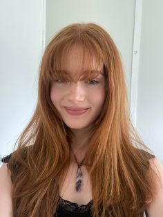 Bangs On Ginger Hair, Ginger Hair With Fringe Bangs, Gingers With Bangs, Ginger With Fringe, Light Red Hair Natural, Fringe Ginger Hair, Ginger Hair With Wispy Bangs, Foxy Red Hair, Wispy Curtain Bangs Red Hair