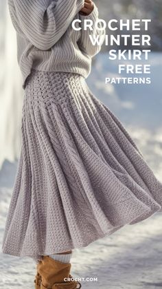 Free Patterns for Crochet Winter Skirts – Add a handmade touch to your winter wardrobe with these creative designs! Skirt Ideas, Crochet Skirts, Crochet Clothing