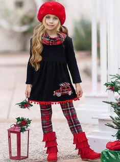 Infinity Wrap, Plaid Leggings, Christmas Haul, Girls Dress Outfits, Toddler Flower Girl Dresses, Tunic Leggings, Preppy Chic, Girls Christmas Dresses