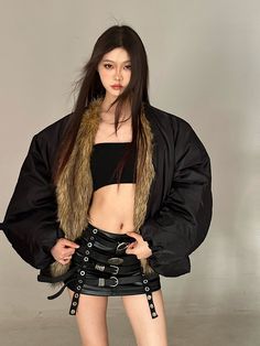 SIZE coat length bra circumference sleeve length S 64 152 74 M 65 156 75 L 66 160 76 Introducing the "Katana Solid Color Black Puffer Jacket," the perfect blend of style and warmth for Winter 2023. This cute long sleeve jacket is ideal for fall, winter, and spring, featuring a women's brown fur underlined interior for added comfort and elegance. Available in sizes S, M, and L, it offers a liberal fit that suits various body types. Designed with a street style aesthetic, this thickened puffer jac One Piece Top, Black Puffer Jacket, Brown Fur, Long Sleeve Jacket, Black Puffer, Sleeve Jacket, Long Sleeves Jacket, Strike A Pose, Fur Jacket