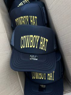 we loveeee the cowboys Black Trucker Hat For Rodeo, Black Snapback Trucker Hat For Rodeo, Casual Hats For Western-themed Events, Casual Cap For Western-themed Events, Casual Western-themed Cap, Black Baseball Cap For Country Events, Casual Snapback Hat For Western-themed Events, Casual Black Trucker Hat With Wide Brim, Black Wide Brim Trucker Hat In Casual Style