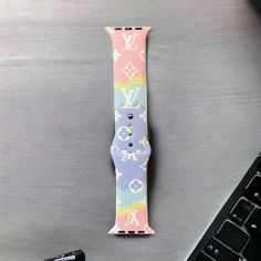 Tie-Dye/Ombre Design LV Silicone Apple Watch Bands – Nails + Style Under Wraps Iphone Wallpaper Kate Spade Backgrounds, Ombre Design, Damaged Nails, Apple Watches, Silicone Watch Band, Keychain Wallet, Lv Monogram, Silicon Bands, Tie And Dye