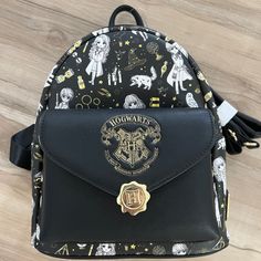 Backpack Is Made Of Vegan Leather And Has Adjustable Shoulder Straps, Sturdy Metal Hardware. Brand New Never Used Hogwarts Backpack, Sleeping Beauty Fairies, Magical Elements, Harry Potter Items, Sequin Backpack, Disney Princess Dresses, Loungefly Bag, Disney Bag, Harry Potter Hogwarts