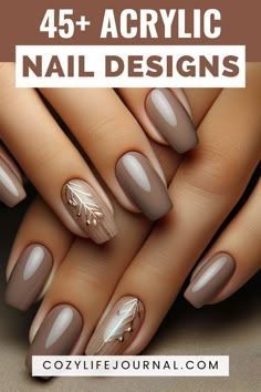 Nails Neutral Design, Neutral Nails Colors, Fall Bridesmaid Nails, Simple Fall Nail Colors, Neutral Nail Art Designs, Trend Nails, Boho Nails, Ootd Instagram, Fall Manicure