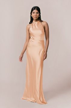 Model: Jacinth; Size: 4 Peach Dresses Bridesmaid, Orange Satin Bridesmaid Dresses, Peach Bridesmaid Dress, Peach Bridesmaid, Peach Bridesmaid Dresses, Wedding Parties Colors, Bridesmaid Dress Colors, Peach Dress, Satin Dress